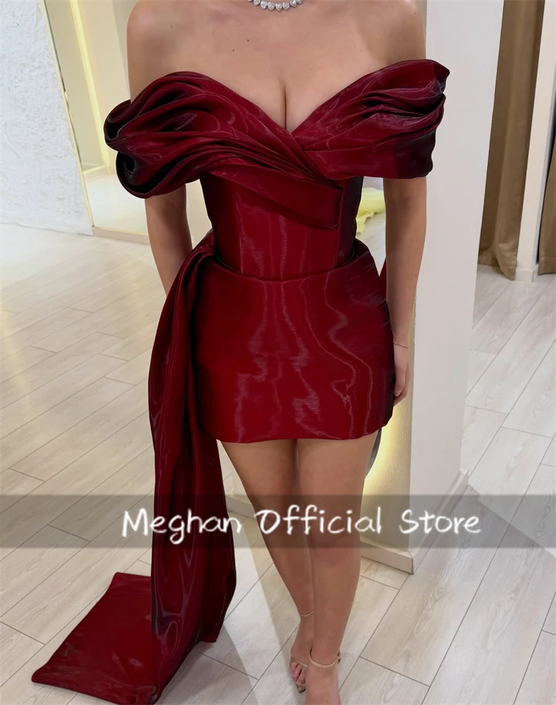 

Sexy Short Mini Prom Evening Dresses Off The Shoulder Satin Party Dress Women Night Cocktail Prom Gowns Customized