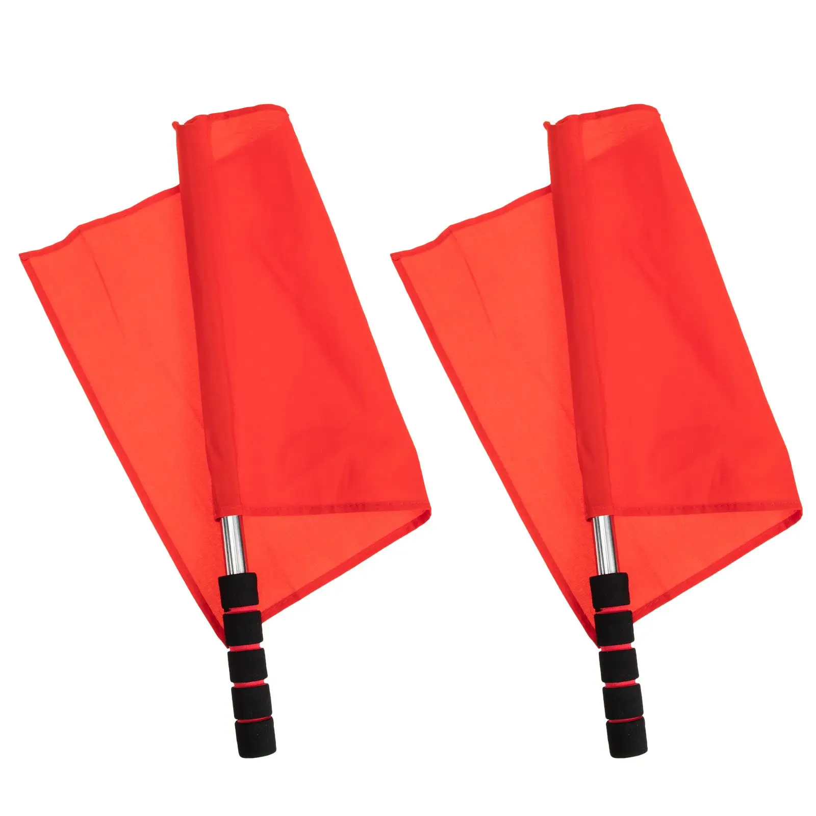 

2Pcs Flags Sports Referee Soccer Judge Sponge Penalty Polyester Cotton Lightweight Durable Stainless Steel Traffic