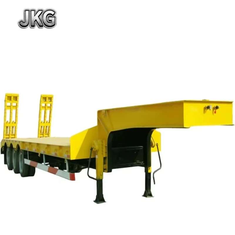 JKG Fabricante Precio bajo 3 ejes 4 ejes Remolque de camión con cargador de cama bajo Lowboy