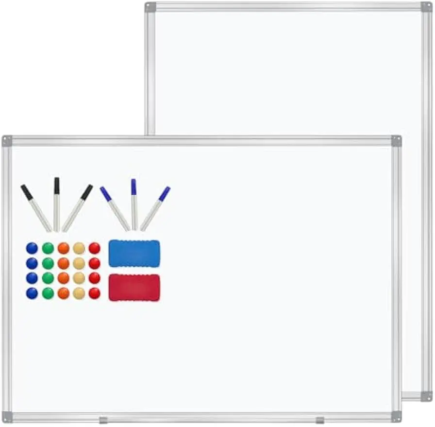 

2-Pack Magnetic Dry Erase Whiteboard, 36x24 Inches with Markers & Magnets for Office, Classroom, Home Use