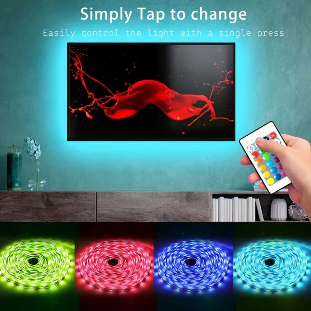 Conception flexible de bande LED RVB 5 m 10 m 20 m 30 m 40 m, avec télécommande et éclairage RVB couleur utilisé pour le lit familial rétro-éclairé TV