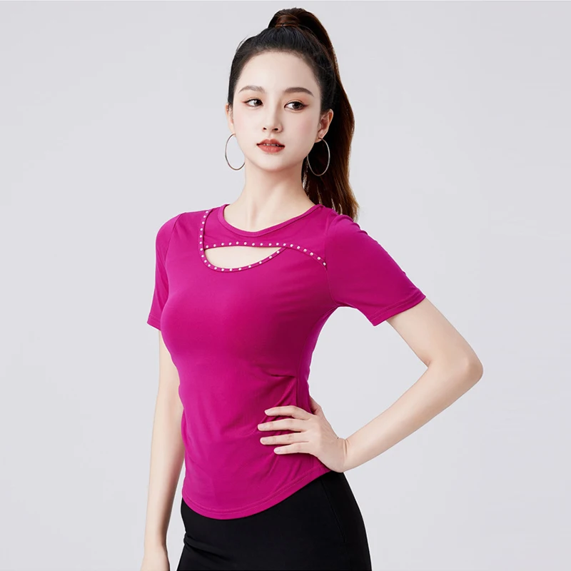 Frauen Latin Dance Tops Mode sexy Shirt Übungs kleidung neue Gesellschaft stanz Beruf Leistung weibliche Kleidung xh1074