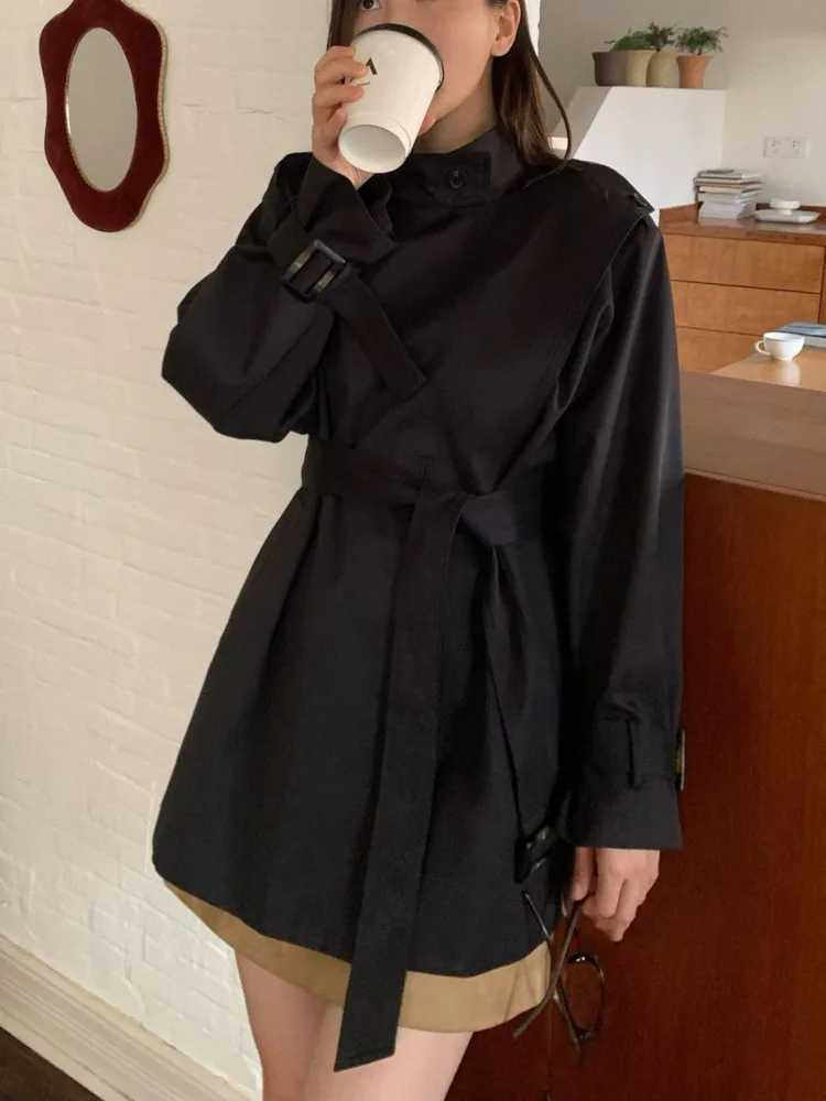 DFDG-Veste imbibée à col irrégulier, manteau cape à la taille, fouet avancé, document solide, conception de printemps et d'automne, 2025