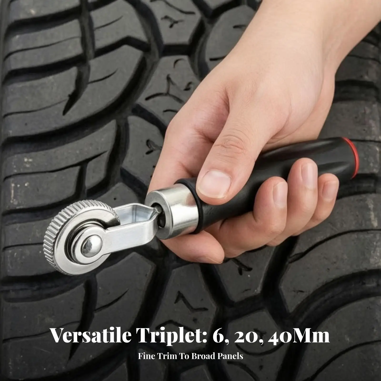 Handheld Compaction Roller | Ergonomic Tapered Grip, Controlled Pressing in Tight gaps, Seam Roller, for Sound Insulation Work