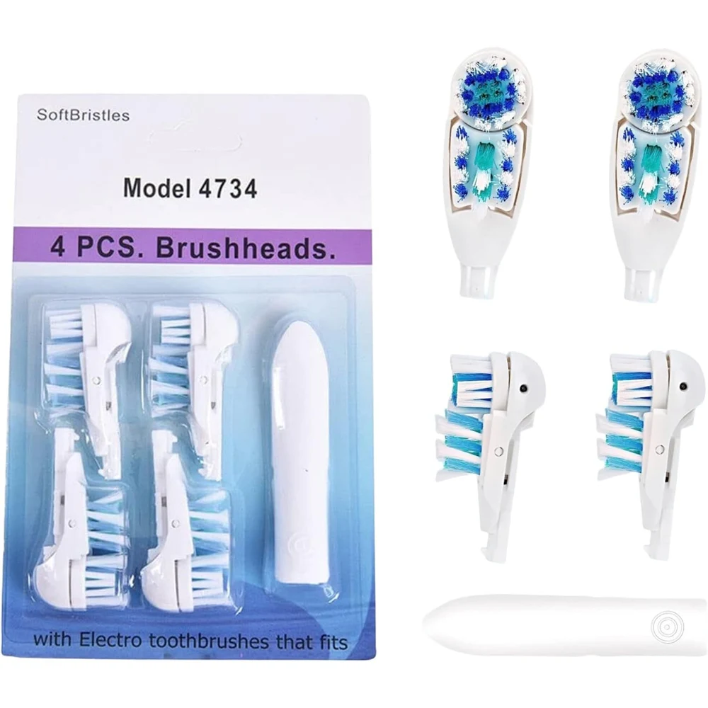 High Quality Replacement Toothbrush Heads for Xiaomi T300/T500/T700 | Mi Home Mijia Compatible | Soft Bristle | 4pcs (Blue)