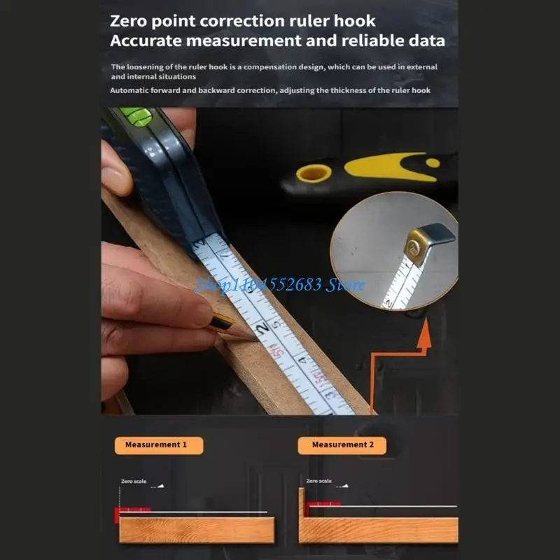 

Y6GD 1.5m Engineering Tape Measure and Bubble Level Featuring for Home, Constructions