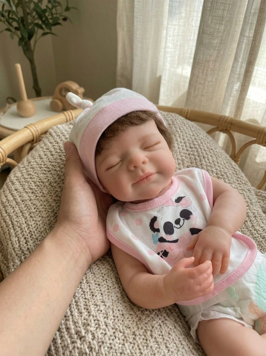 1 Pc 18 Inch Pascale Soft Silicone Bebe Reborn Baby Girl Handmade Bebe Silicone Newborn Baby Girl With Rooted Hair