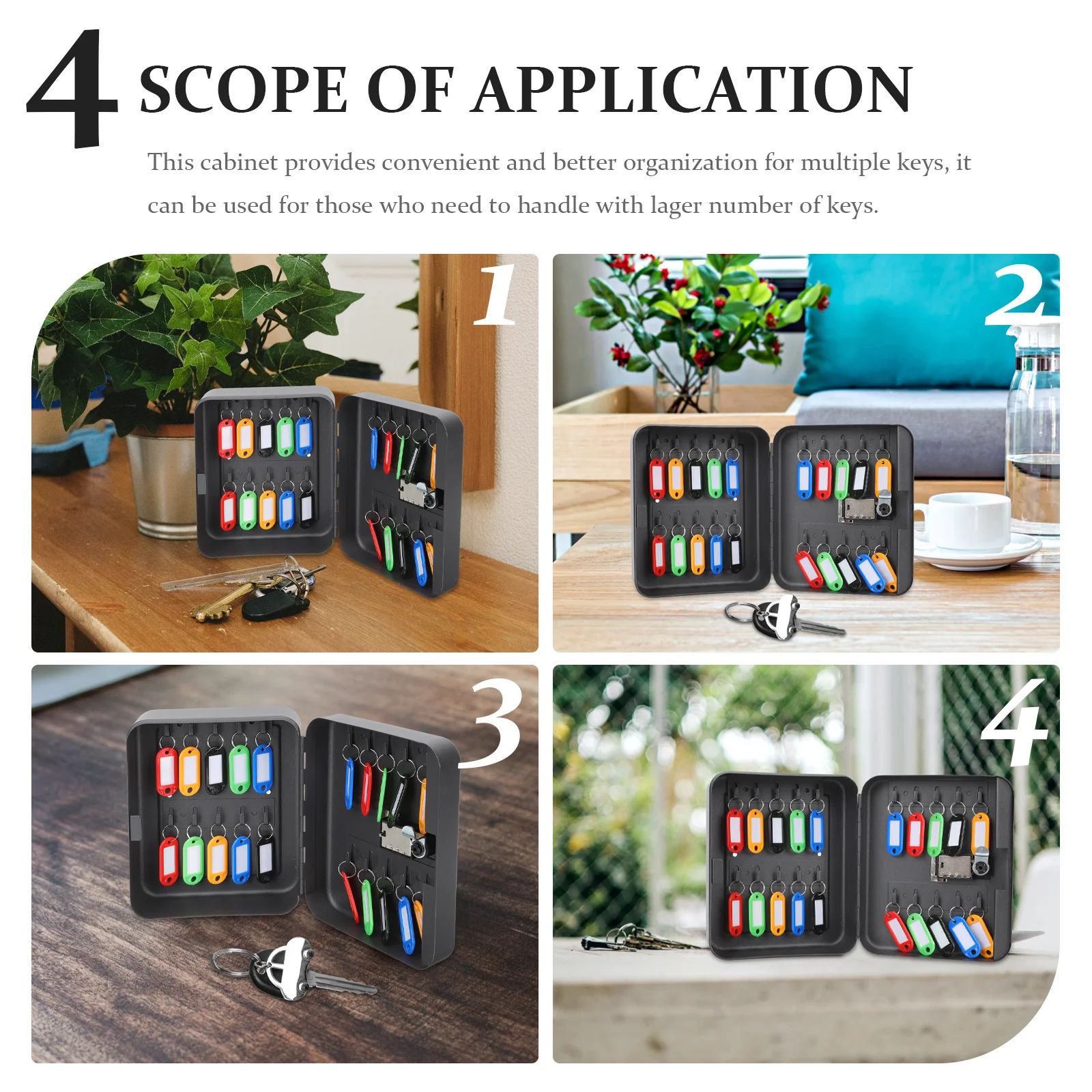 1Set Key Box قفل بكلمة مرور 20 فتحة خزانة إدارة المفاتيح المثبتة على الحائط صندوق رمز أمان معدني مقاوم للخدش #1