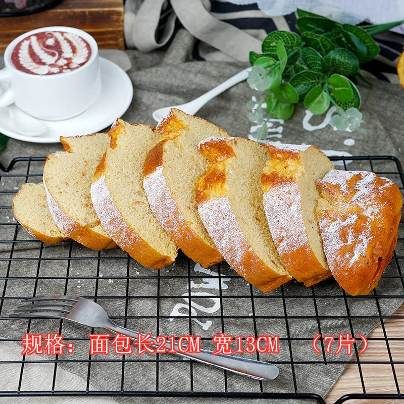 Simulatie Kunstmatige Voedsel Nep Brood Toast Slice Pvc Play Keuken Speelgoed Winkel Etalage Fotografie Rekwisieten Model 7 Stk/partij