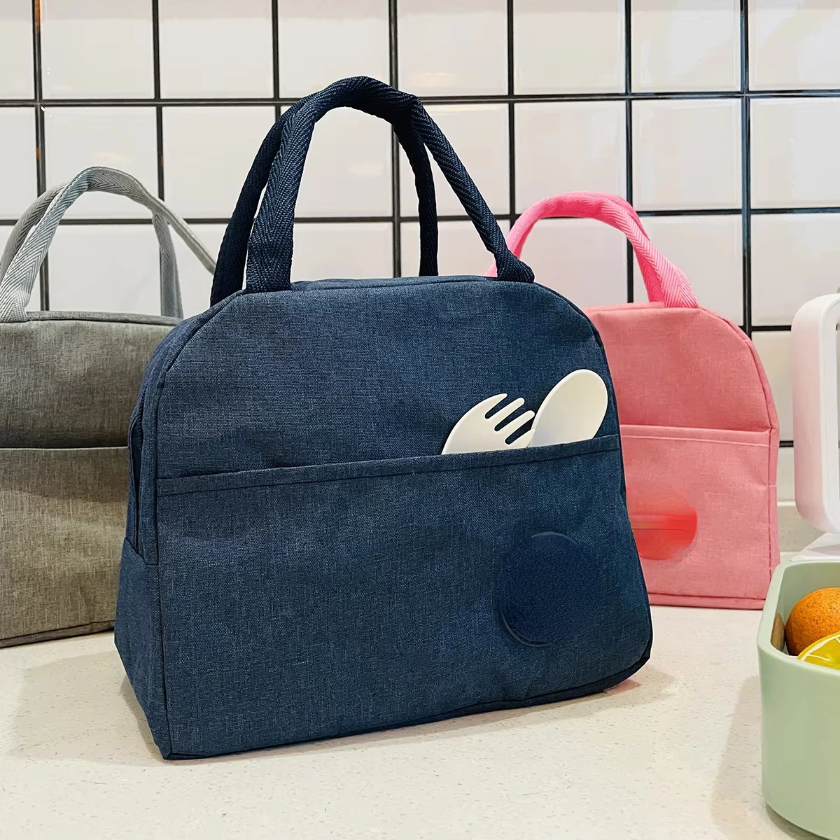 알루미늄 호일 절연 도시락 가방, 휴대용 도시락 가방, 두꺼운 간단한 도시락 가방, 야외 도시락