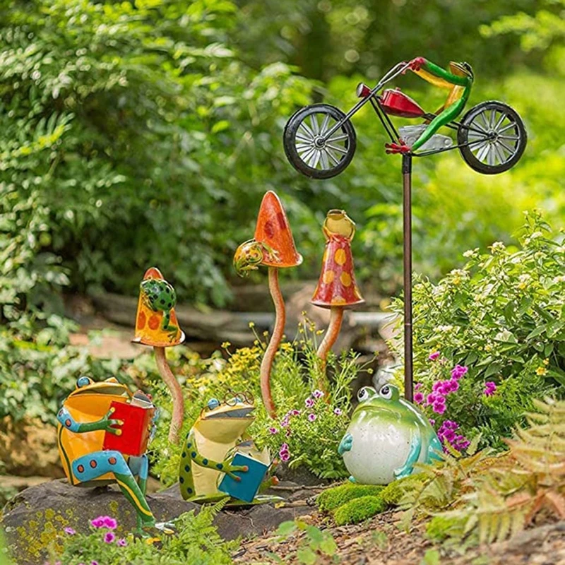 Hot Sale Vintage Bicycle Metal Wind Spinner Animal Motorcycle Windmill Garden Decoration Drops Hipping Garden Ornaments