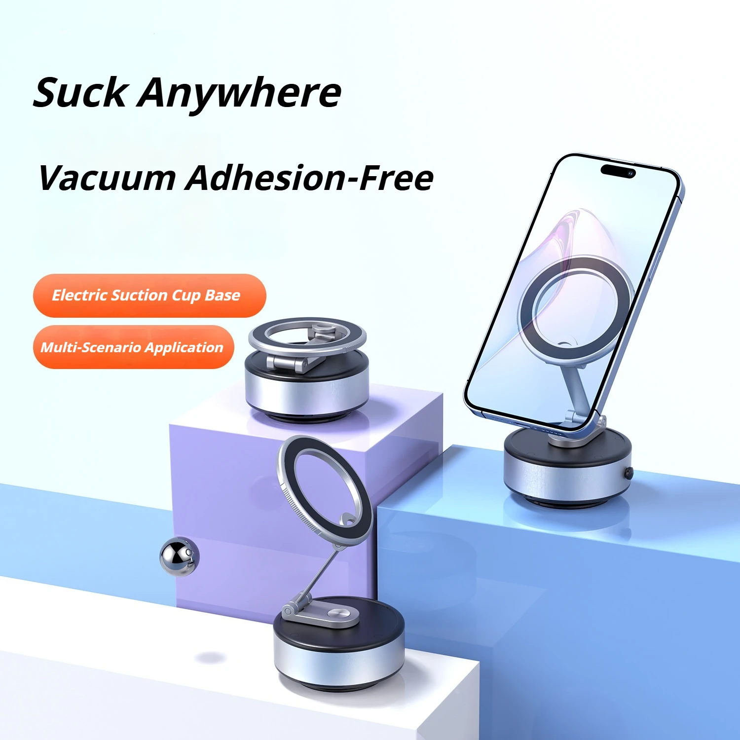 

360°rotatable Electric Vacuum suction Car Holder portable desktop holder For Magsafe magnetic Car Mount
