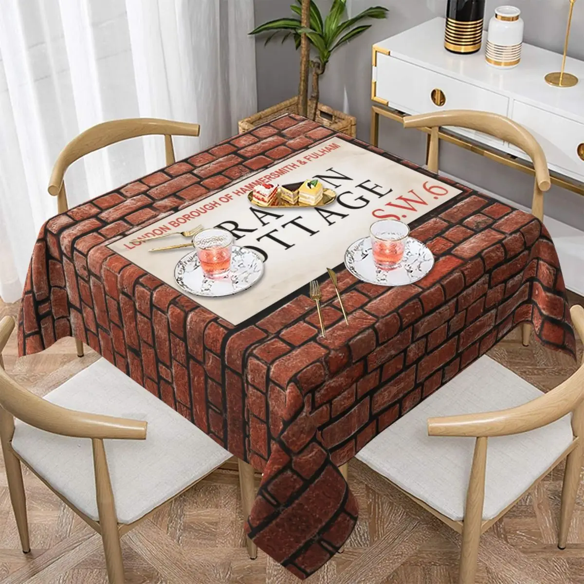 

Craven Cottage Fulham SW6 Водонепроницаемая квадратная скатерть маслостойкая скатерть для кухонных мероприятий Крышка обеденного стола