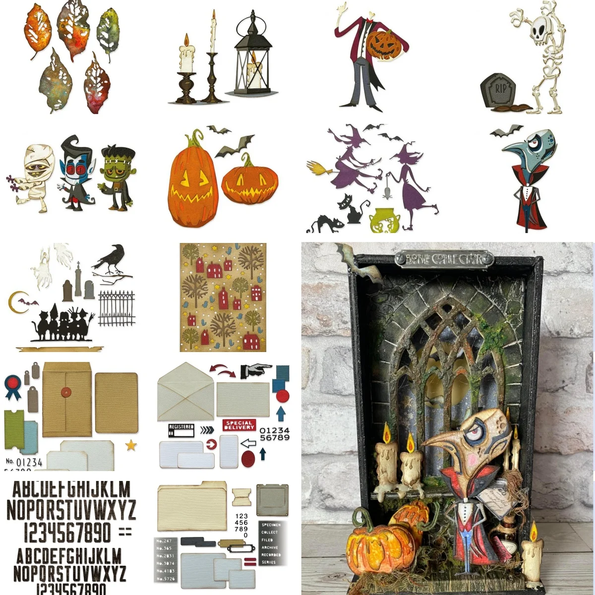 New Halloween Candlelight Ghost Town Die Metal Cutting Dies for DIY Decorating Scrapbook Paper Card Album Embossing Craft Die