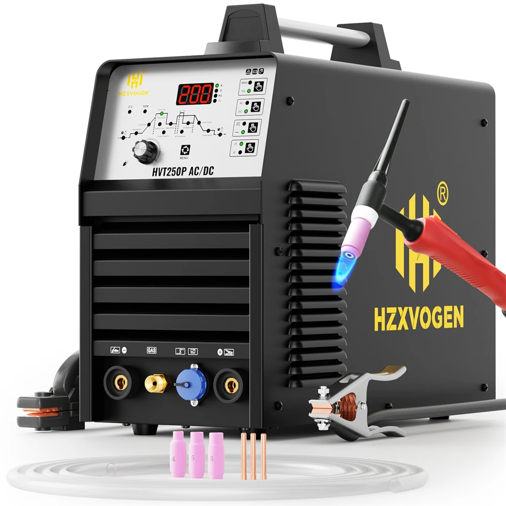 

HZXVOGEN 5 in 1 Multi-Process TIG AC/DC Welding Machine Dual Voltage 110V/220V 200A MMA/Pulse HF TIG Aluminum Welder Tool 2T/4T