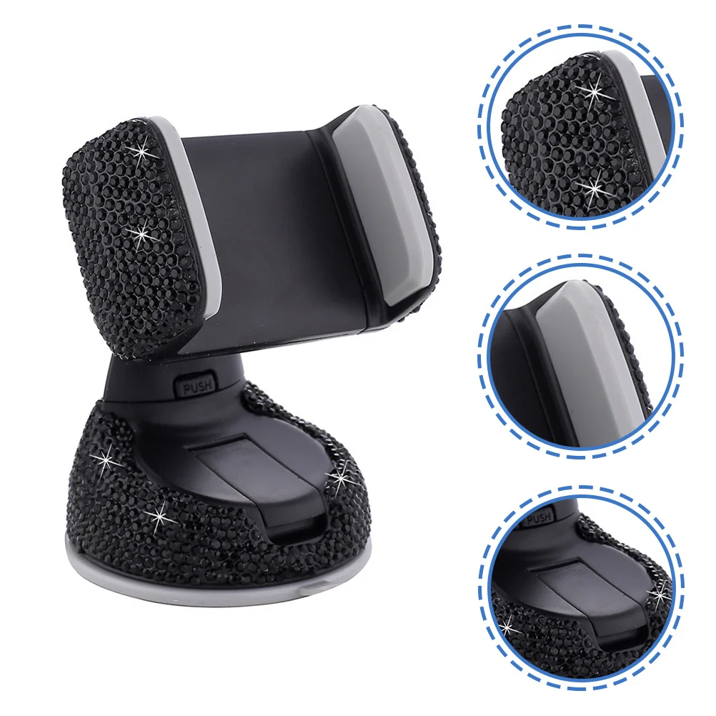 

Bling Car Phone Holder Adjustable ABS Rubber Rhinestone Sparkling Mount Multi-Angle Use Safe Driving Car Accessories for Women