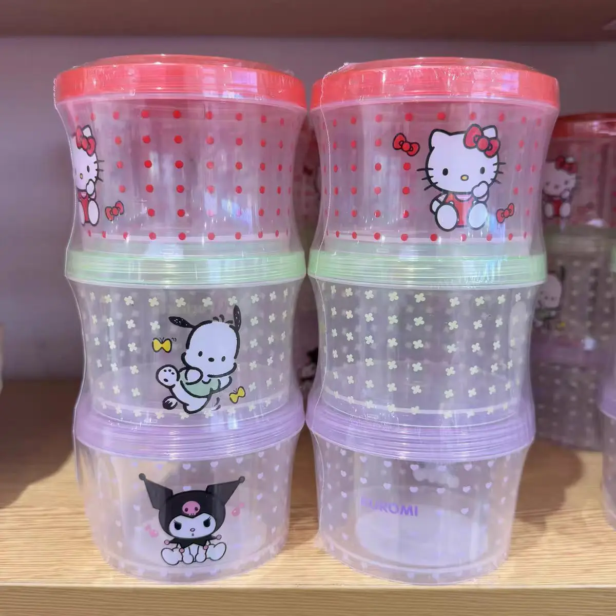 

Hello Kitty Stackable Round Food Storage Containers 3 Piece Set Bento Box With Cute Print Microwave Dishwasher Safe Gift