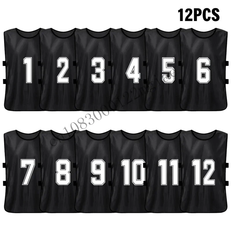 6/12 PCS Adults Pinnies Quick Drying Football Jerseys Sports Soccer Team Training Numbered Bibs Practice Spor CMM221