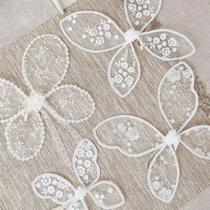 Baby Shower Lace Butterfly Wings 100 Days Photography Props Flower Fairy Wand