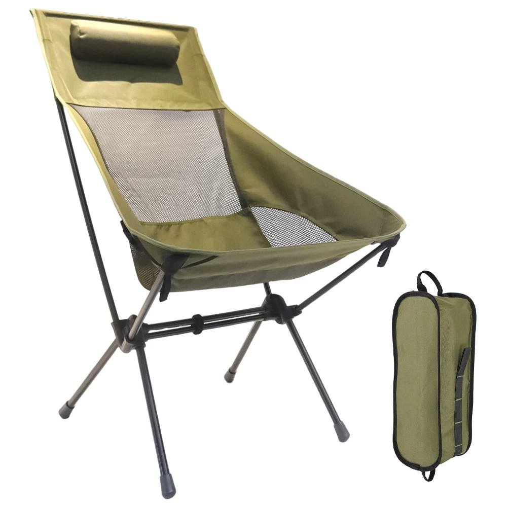 

Custom Logo Ultralight Back High Widen Portable Folding Chair for Camping