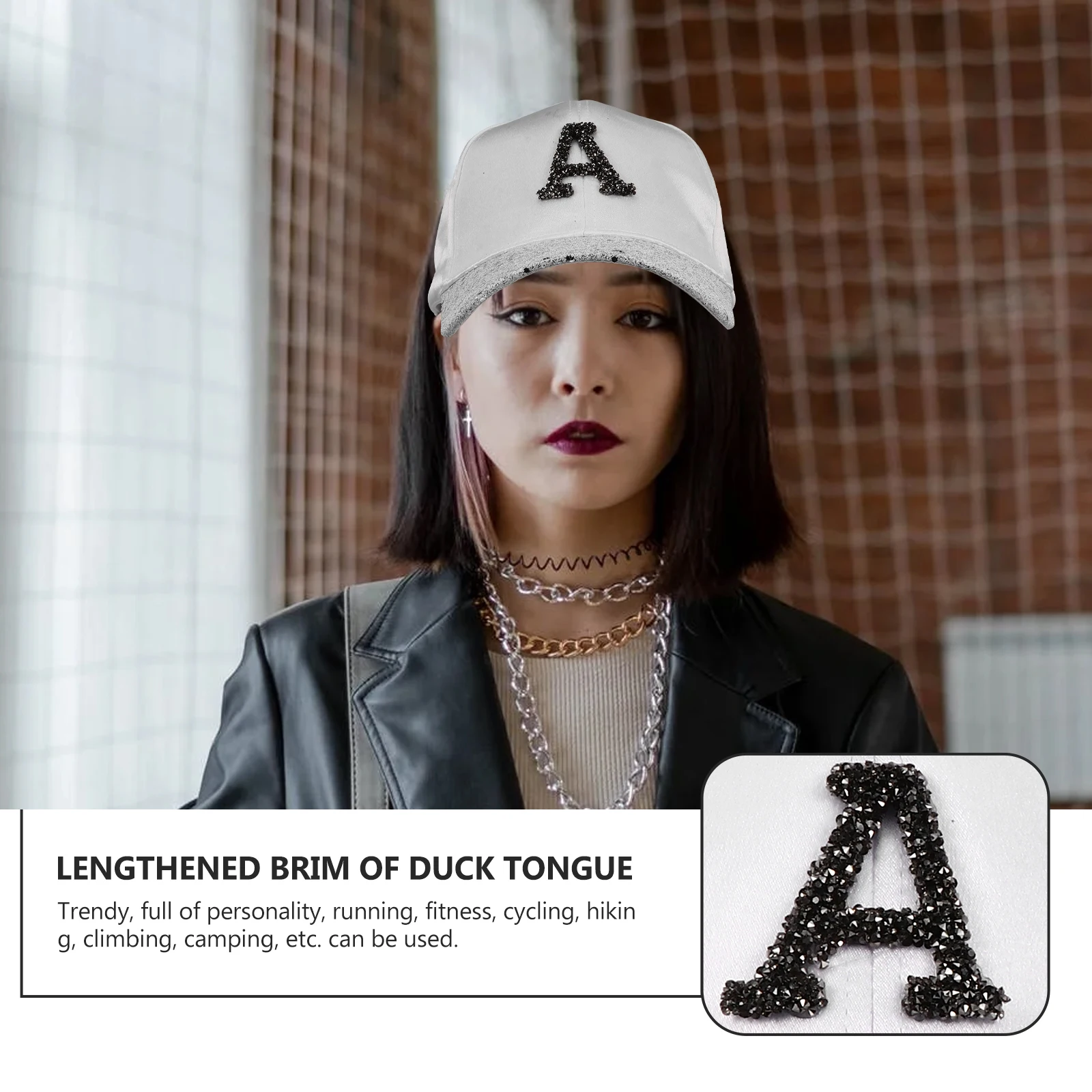 

Peaked Fashion Baseball Diamond Letter Design Female Sun Hat Summer Outdoor Cap Breathable Comfortable Premium Material Baseball