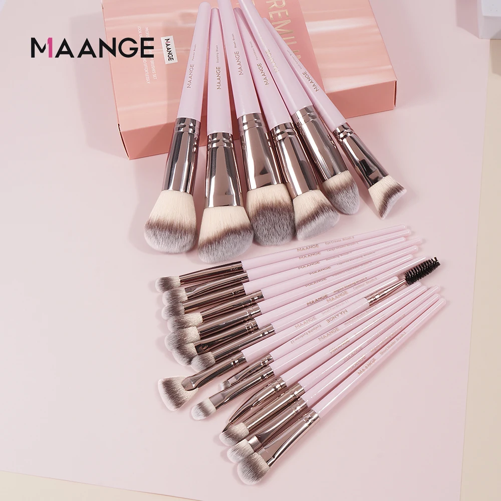 MAANGE 20PCS Pro Makeup Brushes Set Face Foundation Concealer Powder Brush Travel Kabuki Blending Eye Makeup Brush with Gift box