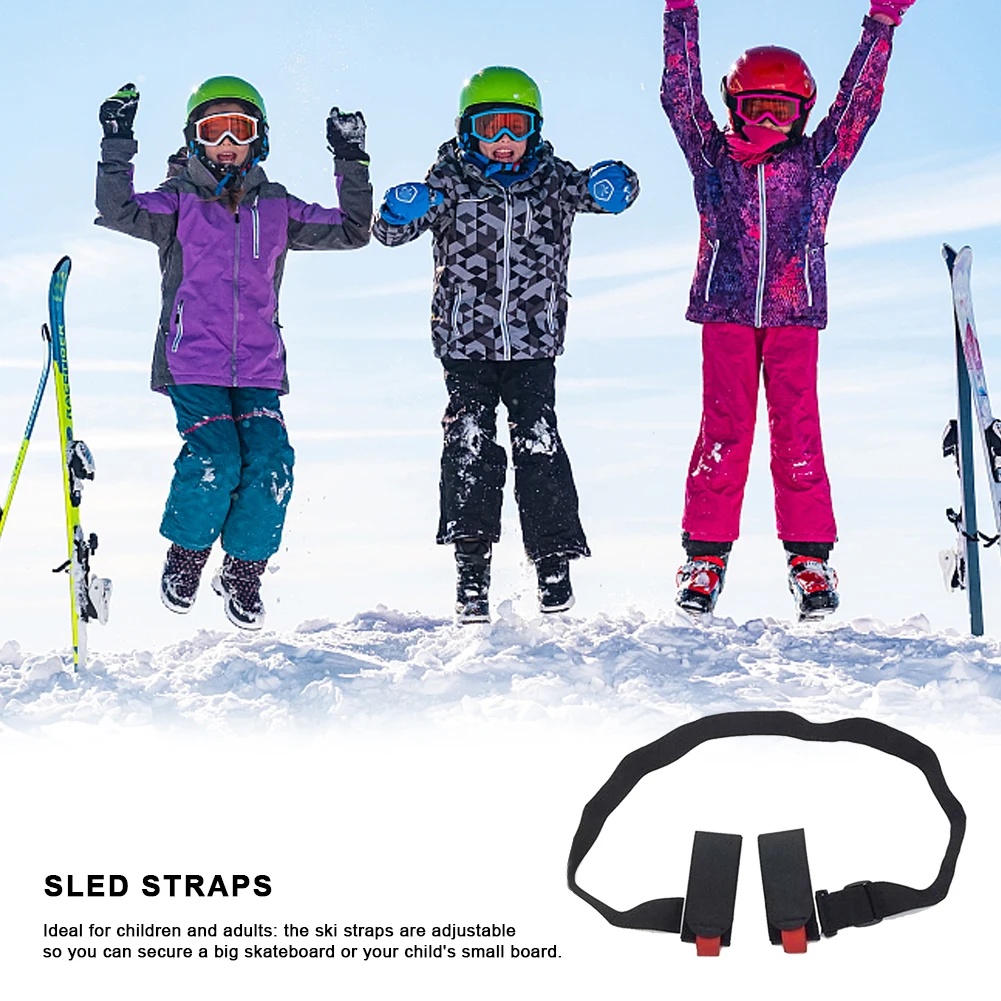1/2Pcs Skiing Strap Adjustable Skiing Pole Shoulder Hand Carrier Lash Handle Straps Porter Hook-loop Protecting For Ski board