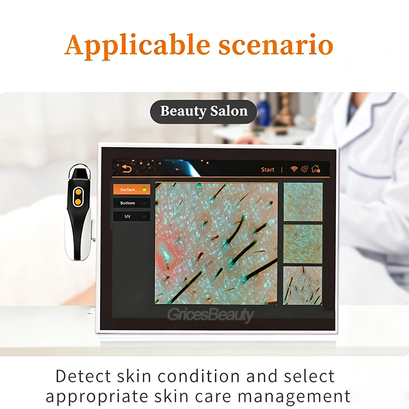 Portable AI Skin Detector Machine Support Test Report Wechat Share Data 3D Skin Imaging UV Skin Detector Salon Beauty Equipment