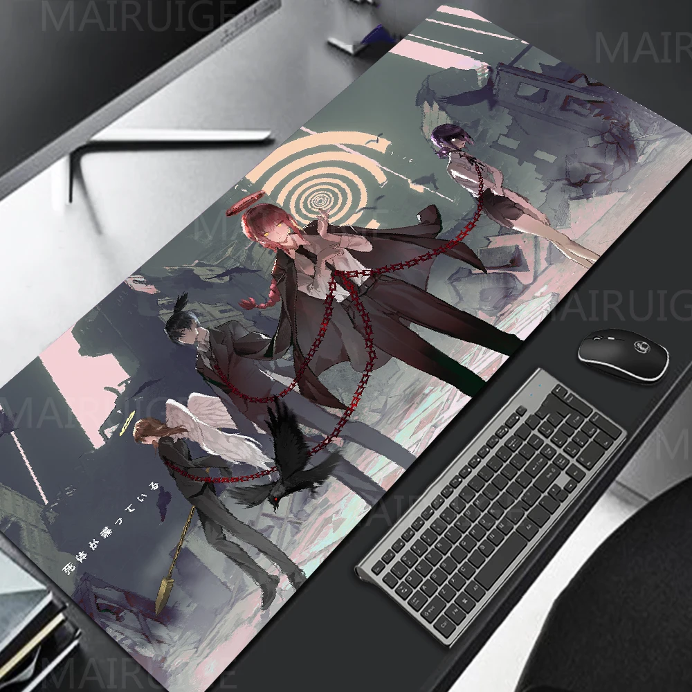 Chainsaw Man Mouse Pad Anime Mouse Mat Gamer Makima Gaming Accessories Mousepad Large Keyboard DeskMats 100X50CM Pochita Playmat