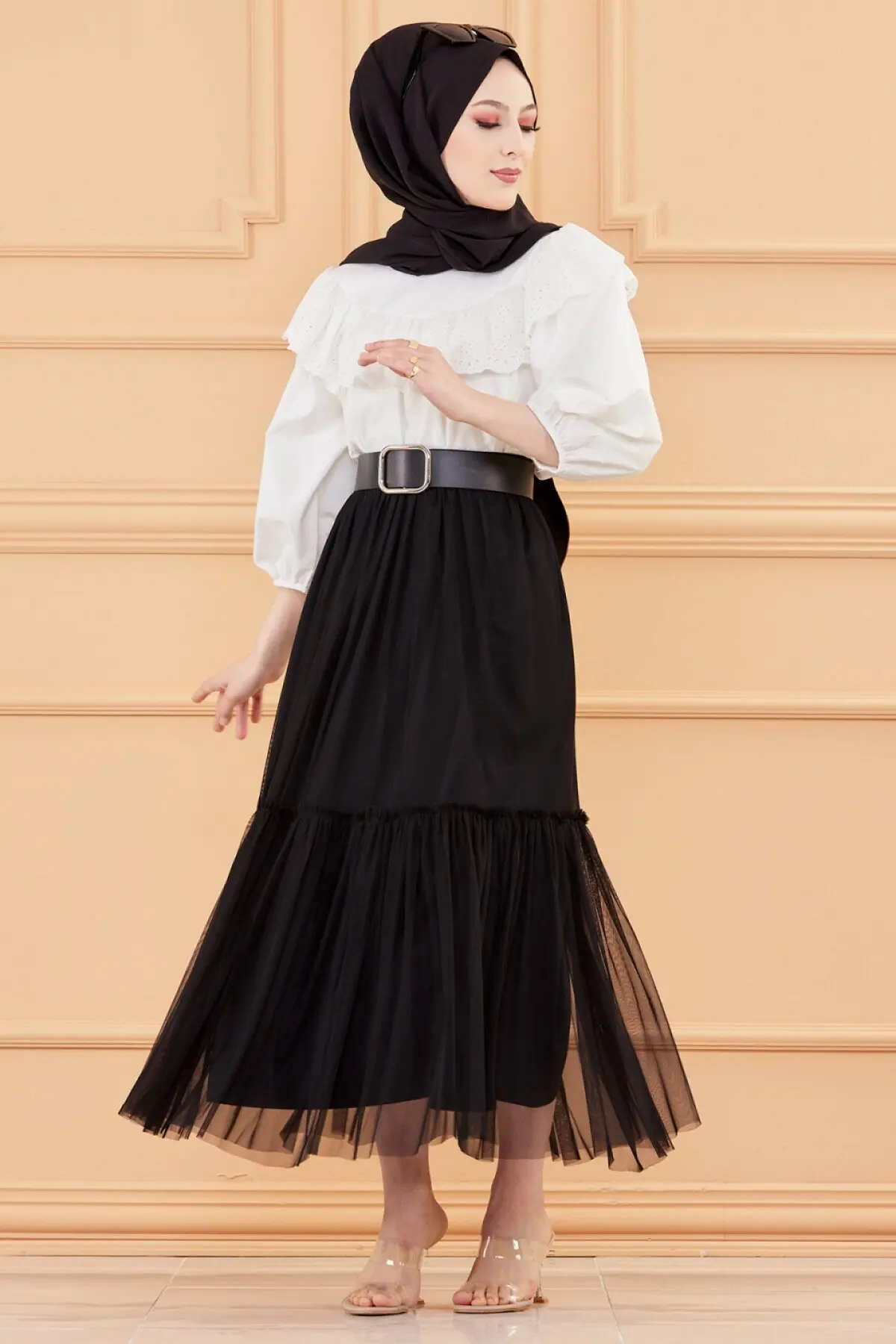 TUGBA Muslim Long Gauze Skirt muslim dress code 2021 turkish gown hijab Summer Skirt