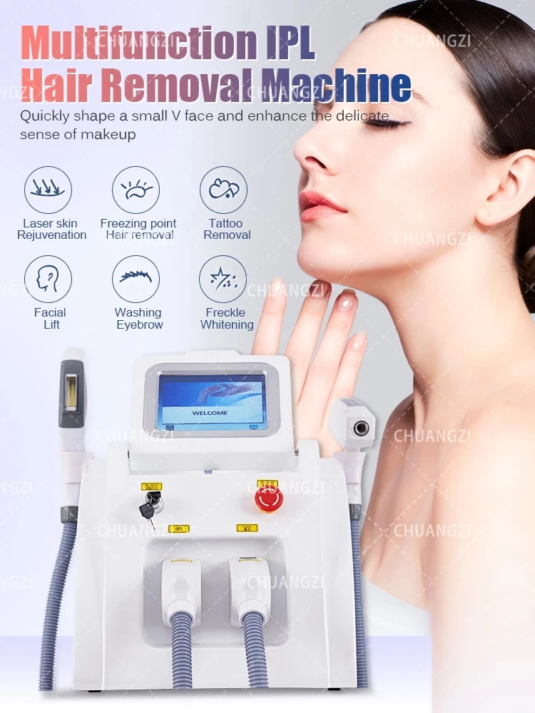 2024 NEWEST 2 In 1 Nd Yag  Tattoo Removal Machine IPL OPT  Hair Removal Machine ND YAG Tattoo Removal Laser