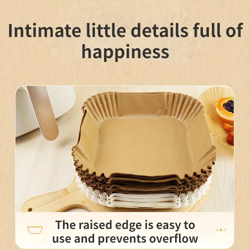 Air Fryer Disposable Parchment Paper Liners Oilproof Waterproof Baking Paper Round Square Rectangle for Kitchen Cooking