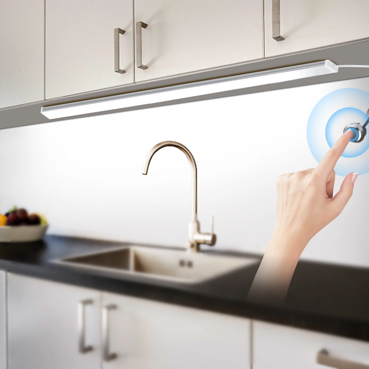 

1-6 шт. алюминиевый бар, кухонный настенный светильник, светодиодный светильник под шкафом, сенсорный датчик, регулируемый переключатель для DIY, полка для гардероба, декор для ванной комнаты