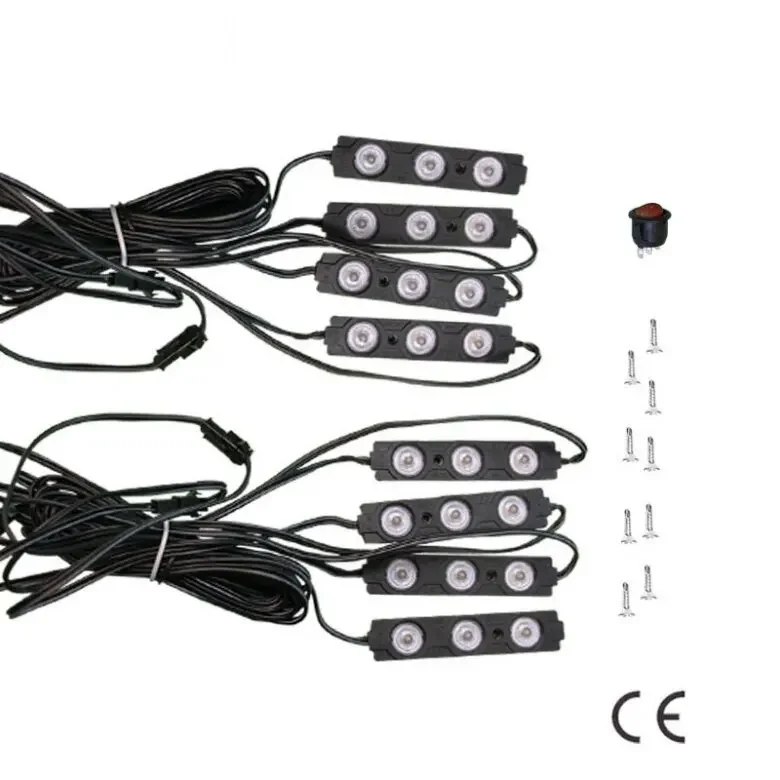 8PCS LED Pickup Truck Bed Lights FOR Hilux Revo Rocco 2016-2026 Cargo Box Interior Lighting Kit White Lamps with ON OFF Switch