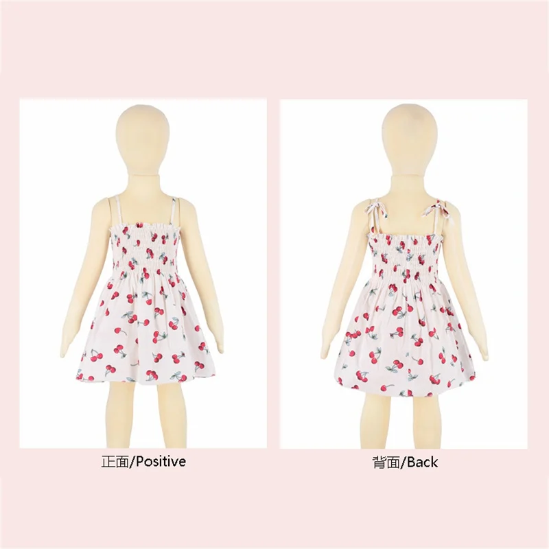 Summer Korean Style Baby Girl Cotton Dress Children Fashion Dresses Thin Kids Girl Style Halter Floral Suspender Dress