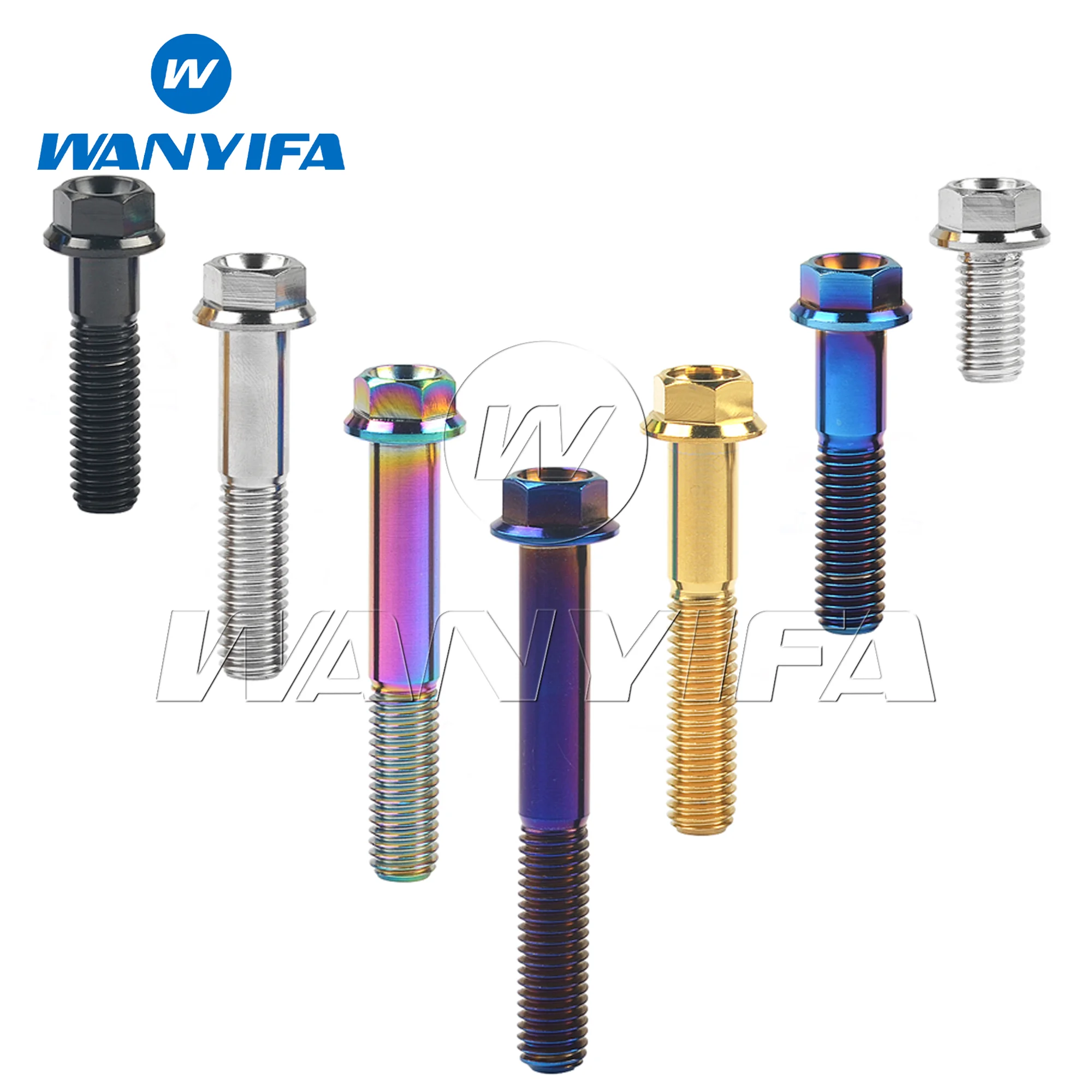 

Wanyifa Titanium Bolt M6/M8x10/15/20/25/30/35~100mm Flange Hex Head Screw for Bicycle Motorcycle Car Modification