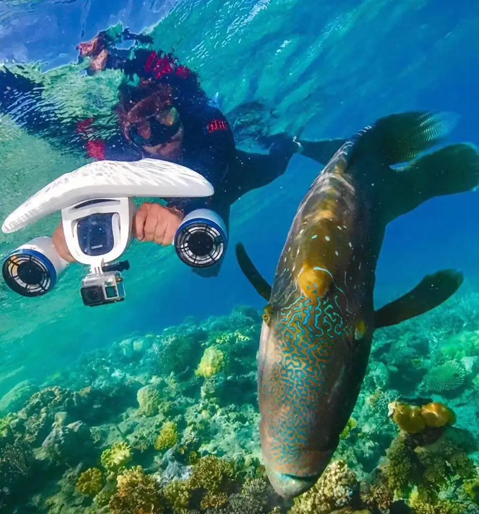 

Sublue White Shark MIX Underwater Booster Home Delivery Express Swim & Dive Gear Accessory White Scooter With Propeller