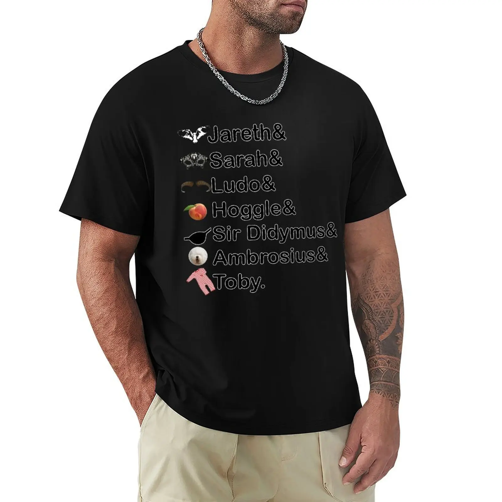 Labyrinth Names T-Shirt Casual Fashion Short Sleeve Cotton T-Shirt