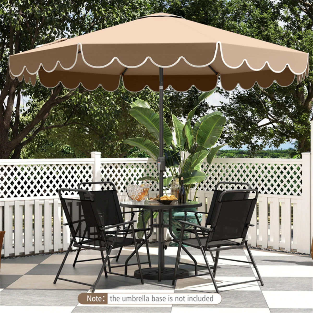 

10 Feet Patio Umbrella with Crank Tilt Adjustment - Beige