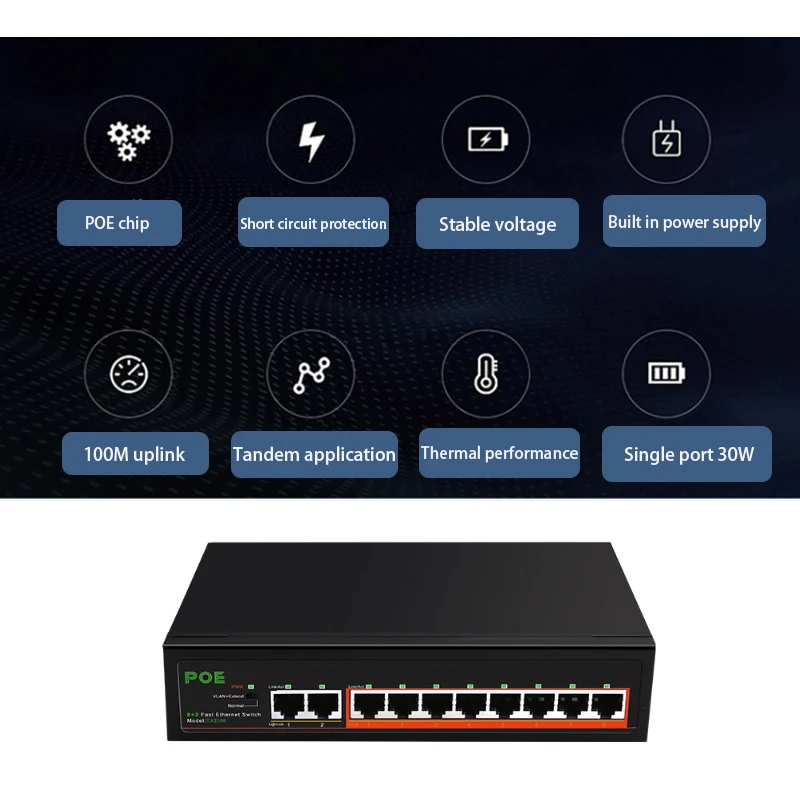 イーサネットスイッチ 10/100Mbps プラグアンドプレイゲーム 100M POE スイッチスプリッタエクステンダー RJ-45 LAN アダプタインターネットスプリッタコンバータ