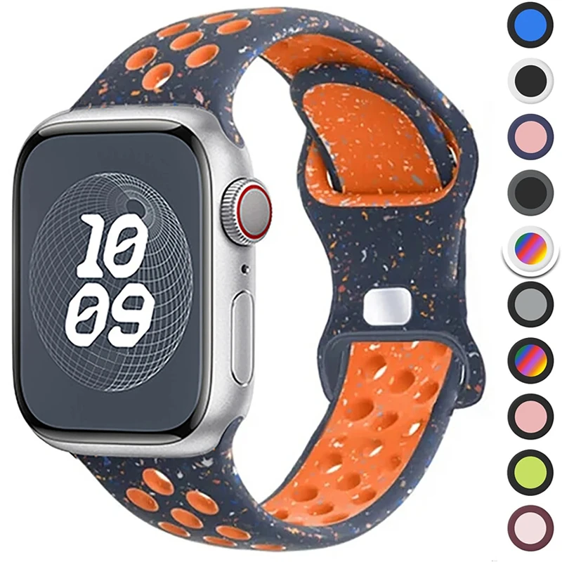 

Strap For Apple Watch Band 44mm 49mm 45mm 40mm 41mm 38mm 42mm correa Breathable sports bracelet iwatch series 8 SE 7 6 5 9 Ultra