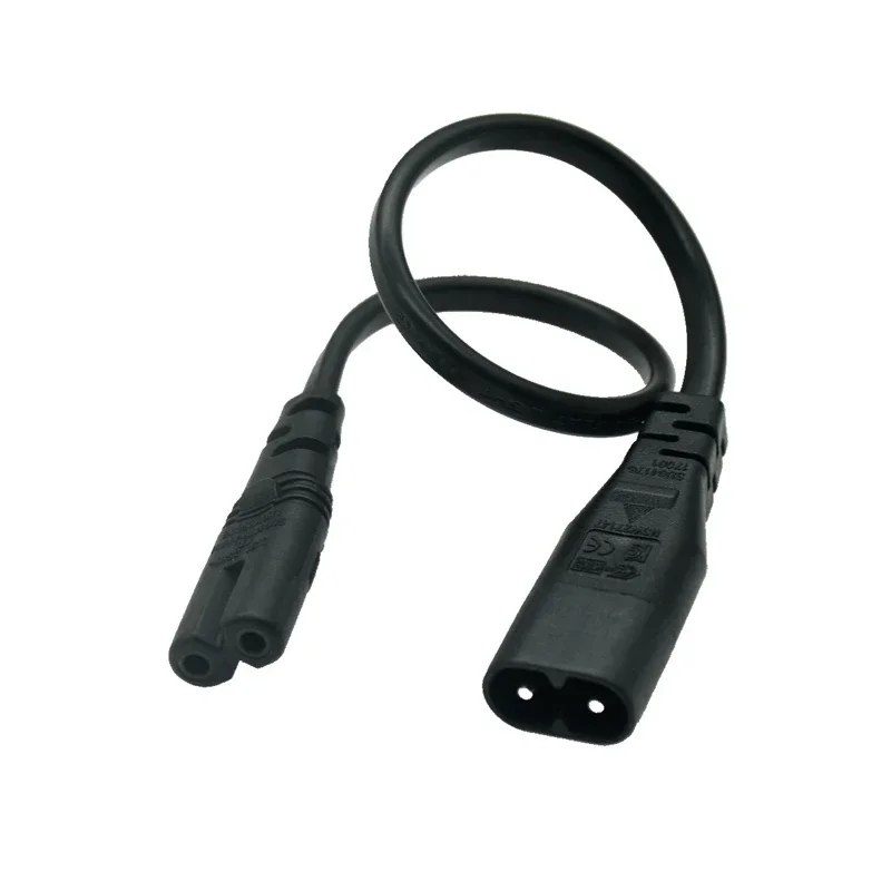 Macho para Fêmea Cabo de Extensão de Alimentação, Cabo Adaptador Principal, IEC 60320, C8 Plug para C7, 30cm, 1ft, 1,5 m, 5ft, 16ft