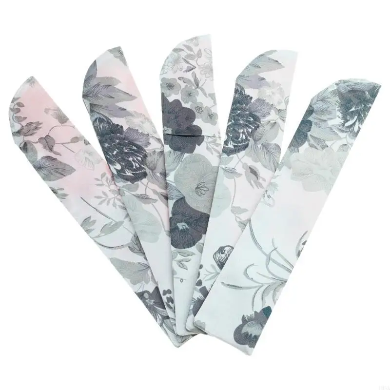 Set of 5 Folding Fan Carrying Bag Case Chinese Hand Fan Protective Cover Sleeve 