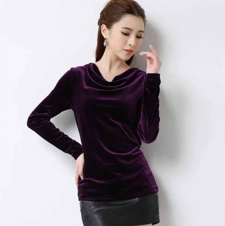 2026 Spring Korean style women vintage velour shirts Winter and Autumn women tops office lady velvet blusas tops blouse femme