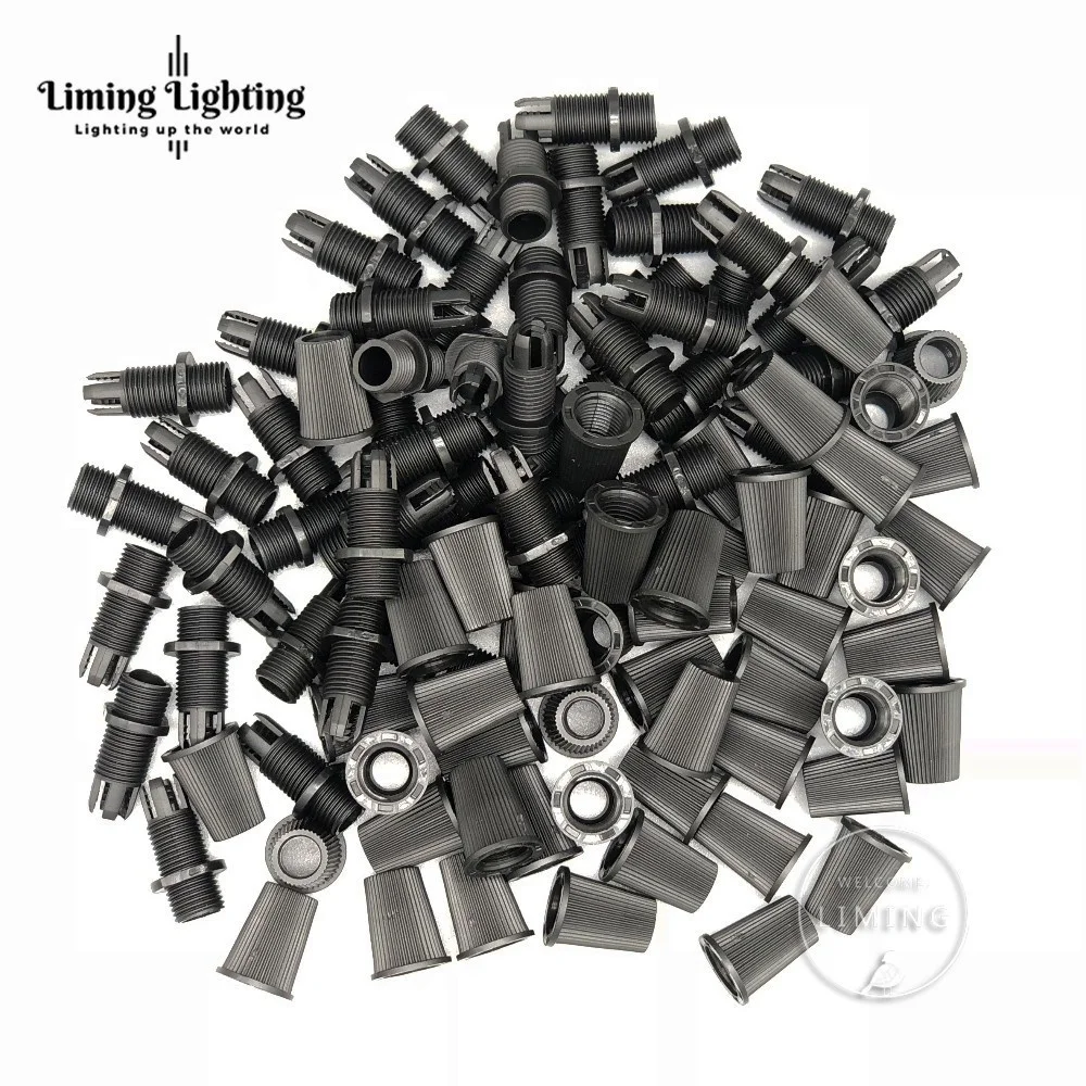 60pcs Strain Reliefs Cable Gland Connectors Cord Grips For Wiring, Pendant Hanging Light, Ceiling Lighting Black Plastic