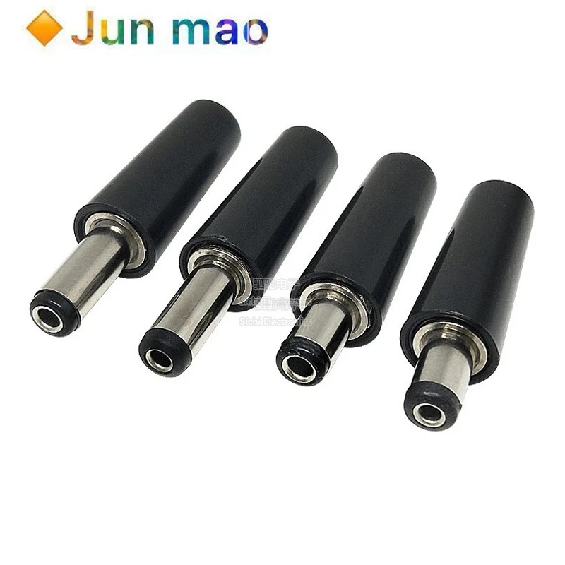 

5pcs DC DC power plug 5.5*2.1/2.5mm round pipe male round plug welding wire short head / long head