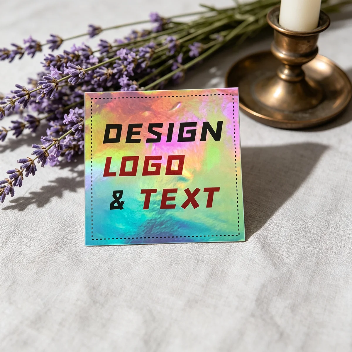 Silver Laser Holographic Reflective Stickers Custom Personalized Logo Design, Unique Custom Identification Brand Sticker Labels