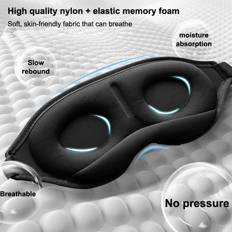 ثلاثية الأبعاد تعتيم قناع النوم النوم قناع عين الغمامة للجنسين لينة التعب الإغاثة غطاء العين ليلة النوم المعونة النوم التصحيح #5