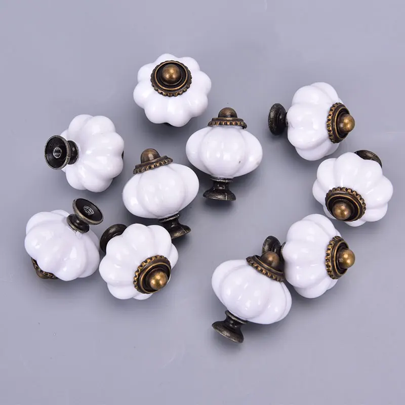 New 10pcs Vintage Furniture Handle Door Knobs Drawer Cupboard Pull Handle Pumpkin