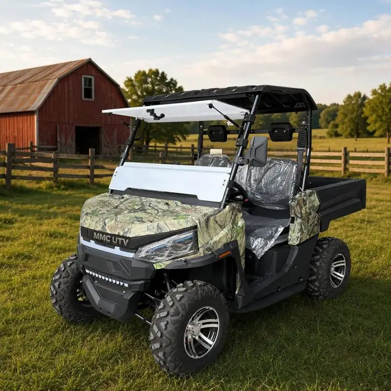 10KW Motor 72V Lithium Battery Utility 4WD Electric UTV Vehicle All Terrain Farm UTV with Large Cargo Bed for Ranch Resort